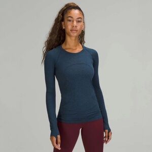 Lululemon Swiftly Tech Long Sleeve Shirt 2.0 True Navy / Iron Blue